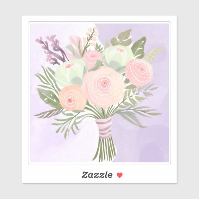 Pegatina de las flores moradas (Hoja)