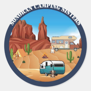 Pegatina de las hermanas Sonoran Camping
