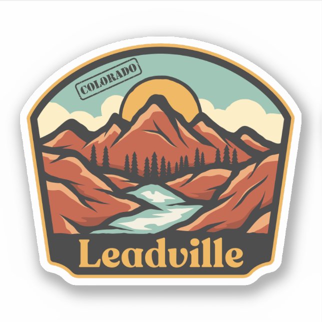 Pegatina de Leadville, Colorado (Anverso)
