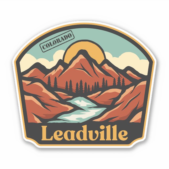 Pegatina de Leadville, Colorado (Anverso)