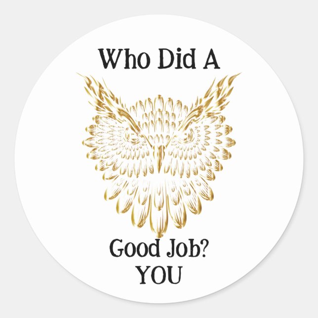 Pegatina de Lechuza Dorada (Anverso)