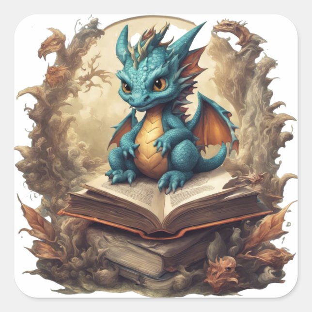 Pegatina de lector de dragones (Anverso)