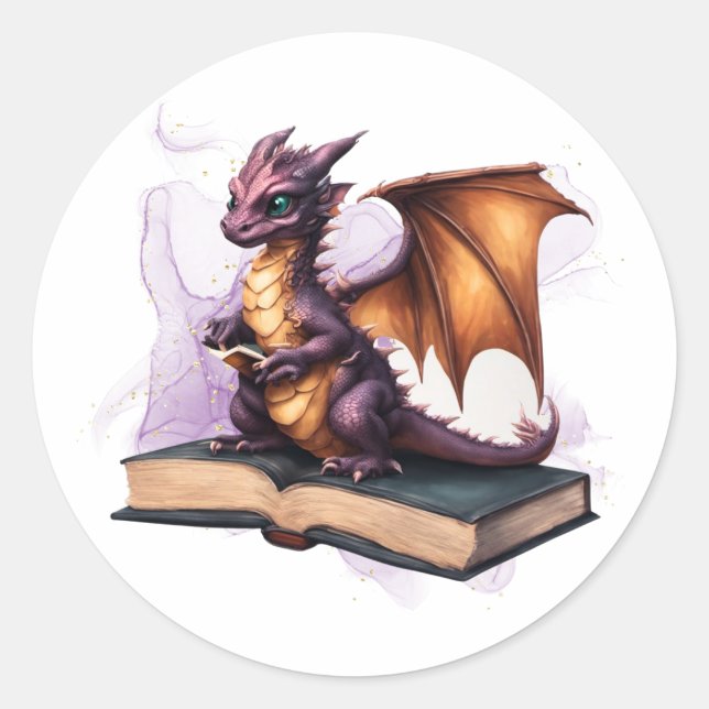 Pegatina de lector de dragones (Anverso)