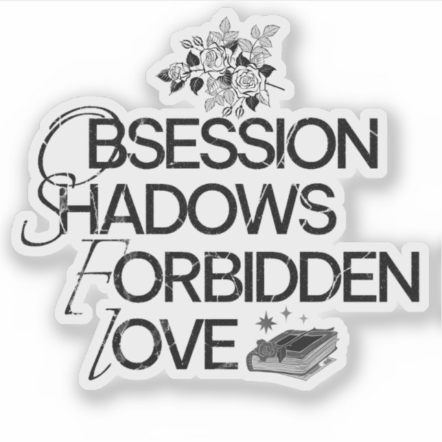 Pegatina de lectura de romance oscuro (Anverso)