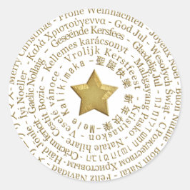 Pegatina de Lenguas Diferentes Feliz Navidad