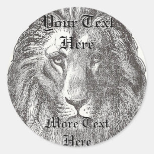 Pegatina de león de época