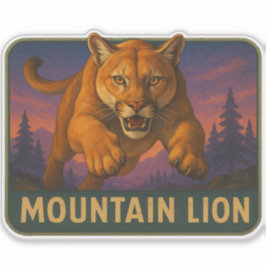 Pegatina de León de Montaña