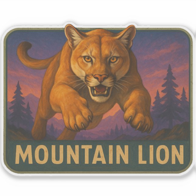 Pegatina de León de Montaña (Anverso)