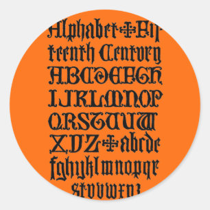 Pegatina de letras góticas
