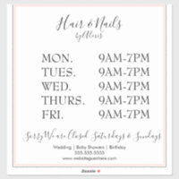 Pegatina de letrero comercial de Salón Rosa