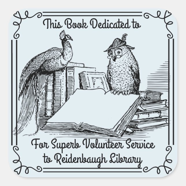 Pegatina de libros Voluntarios de la Biblioteca. N (Anverso)