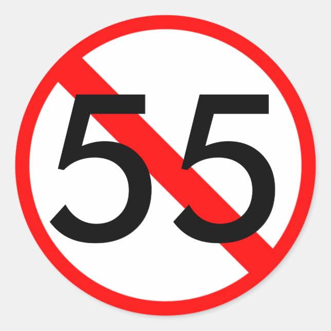 pegatina de límite de velocidad de 55 (Anverso)