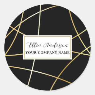 Pegatina de líneas de oro abstractas