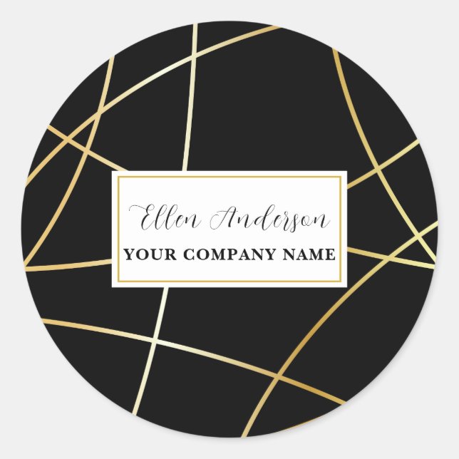 Pegatina de líneas de oro abstractas (Anverso)