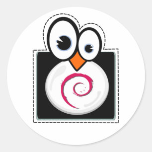 Pegatina de Linux Penguin Debian