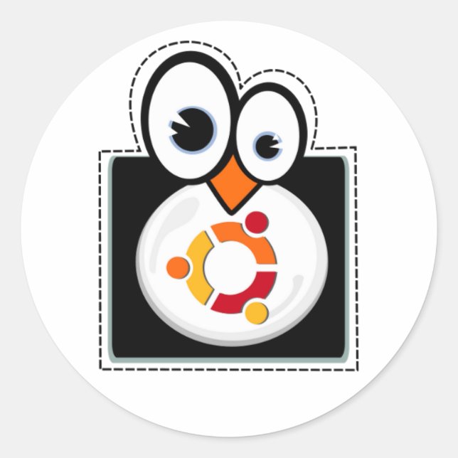 Pegatina de Linux Penguin Ubuntu (Anverso)