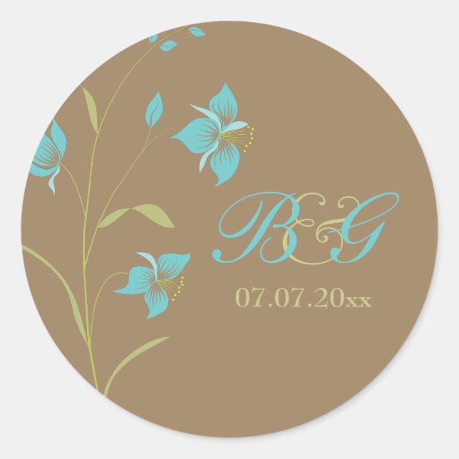 Pegatina de Lirio de Vintage (Anverso)