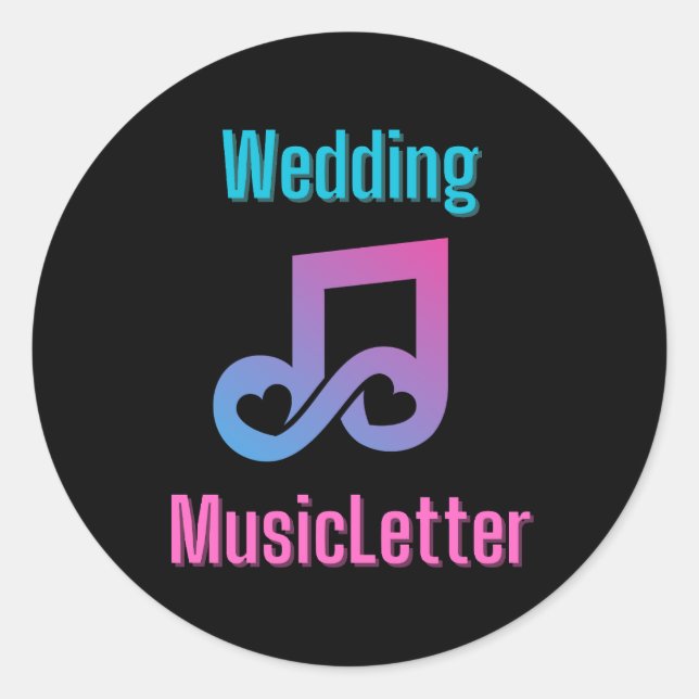 Pegatina de logotipo de MusicLetter boda (Anverso)