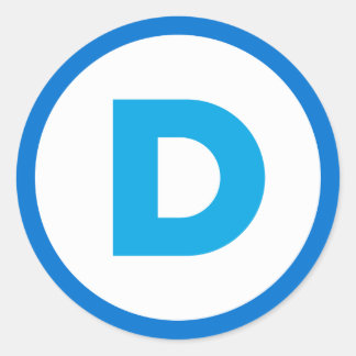 Pegatina de logotipo democrático