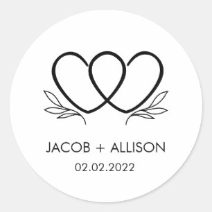Pegatina de logotipo Pegatinas de boda para pareja