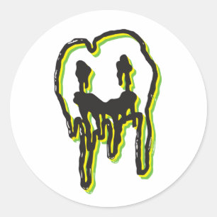 Pegatina de logotipo psicodélico: limón