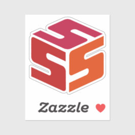 Pegatina de logotipo rojo con tapa S (3" x 3")