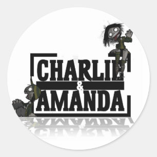 Pegatina de logotipos Charlie & Amanda Lrg