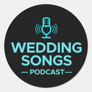 Pegatina de logotipos de podcast de canciones boda