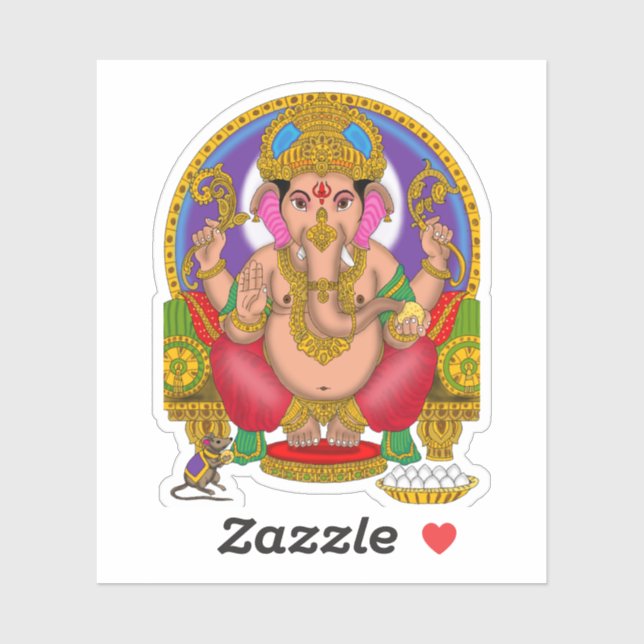 Pegatina de Lord Ganesha (Hoja)