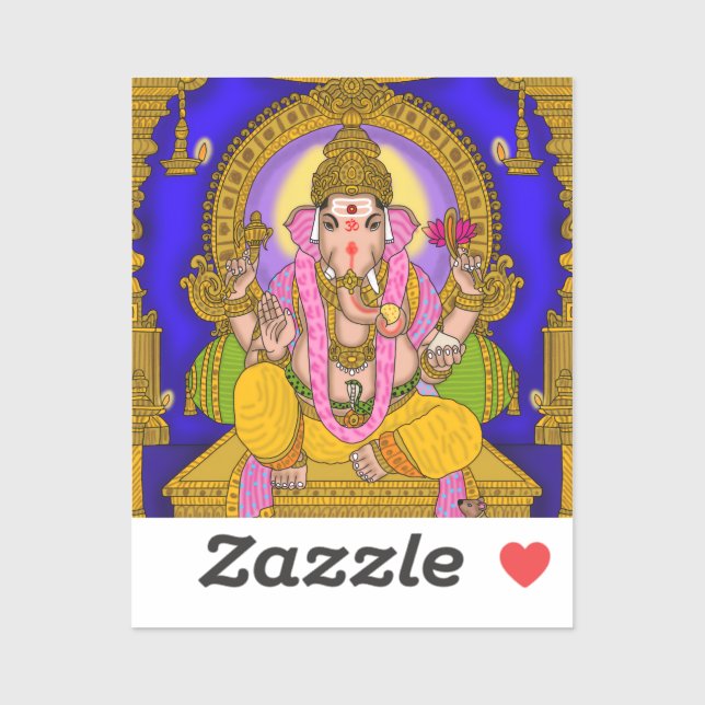Pegatina de Lord Ganesha (Hoja)