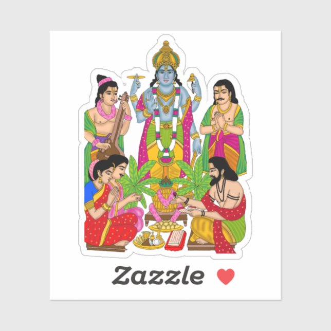 Pegatina de Lord Satyanarayan (Hoja)