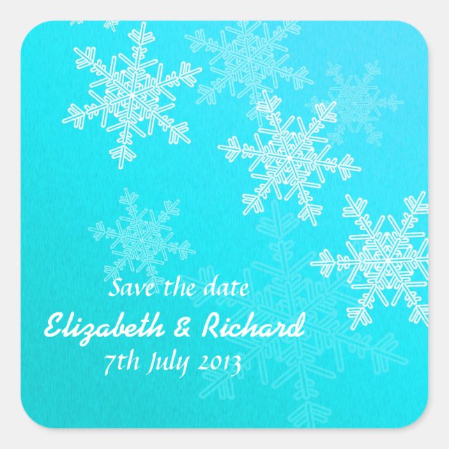 Pegatina de los Árboles de Navidad Blue Snowflakes (Anverso)