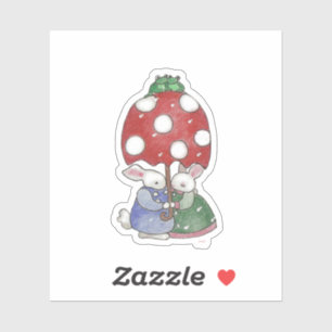 Pegatina de los conejitos de lluvia