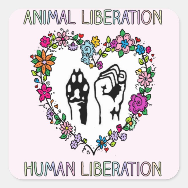 Pegatina de los derechos de los animales. (Anverso)
