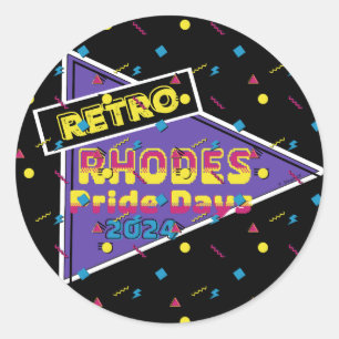 Pegatina de los Días del Orgullo Retro Rhodes 2024