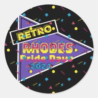 Pegatina de los Días del Orgullo Retro Rhodes 2024