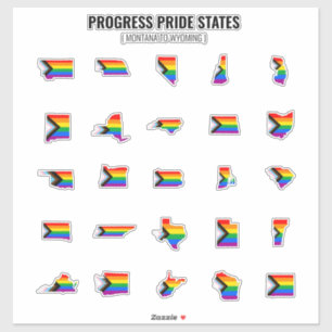 Pegatina de los Estados del Orgullo del Progreso (