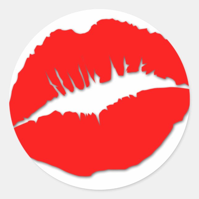 Pegatina de los labios de besos rojos (Anverso)