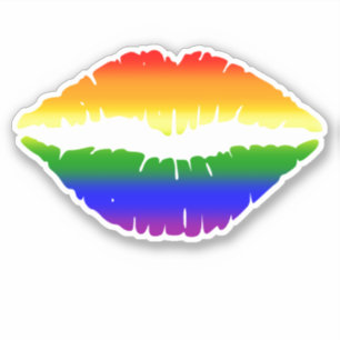 Pegatina de los labios del arcoiris