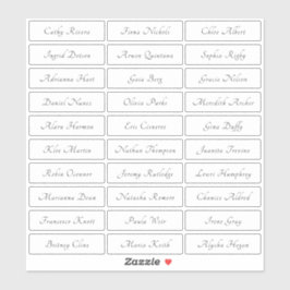 Pegatina de los nombres de invitados tradicionales