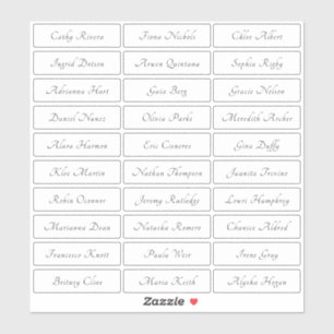 Pegatina de los nombres de invitados tradicionales