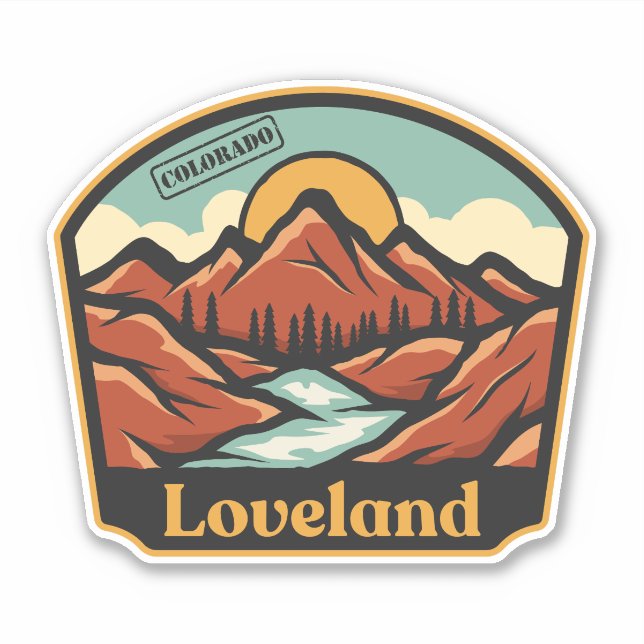 Pegatina de Loveland, Colorado (Anverso)