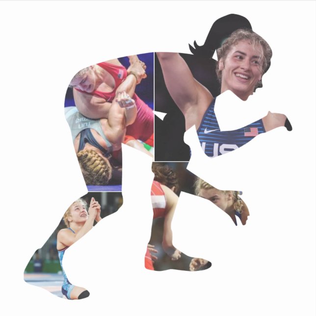 Pegatina de lucha personalizada para mujeres (Anverso)