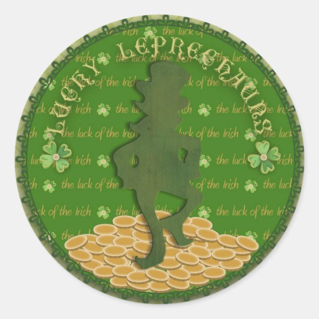 Pegatina de Lucky Leprechaun (Anverso)