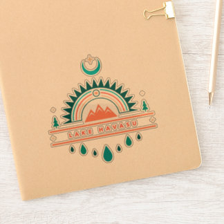 pegatina de luna de arco iris del lago havasu ariz