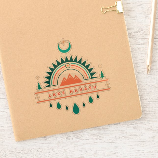 pegatina de luna de arco iris del lago havasu ariz (Cuaderno)