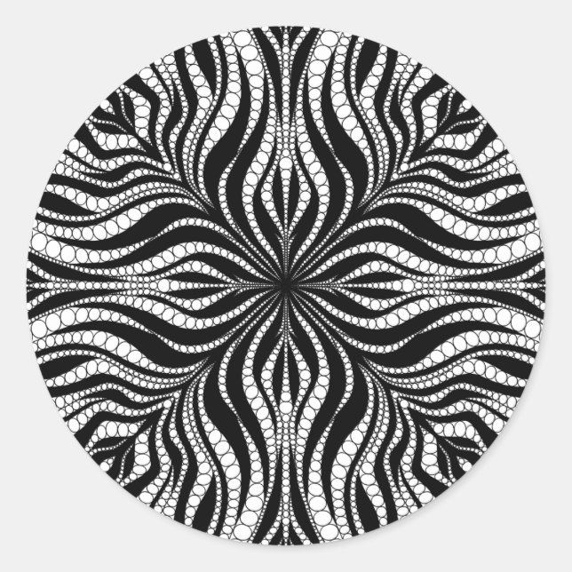 Pegatina de lunares en blanco y negro (Anverso)