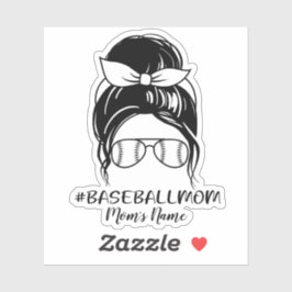 Pegatina de mamá de béisbol personalizada