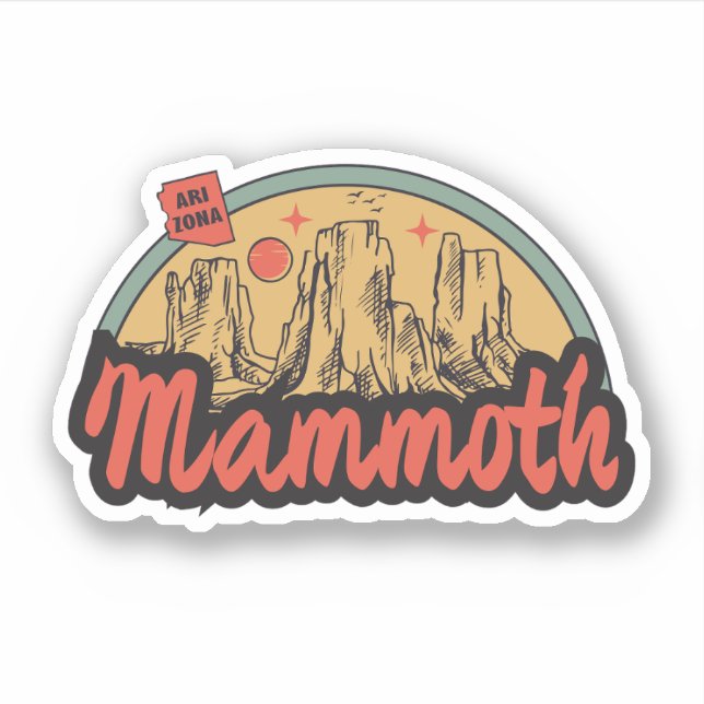 Pegatina de Mammoth, Arizona (Anverso)