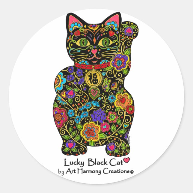 Pegatina de Maneki Neko (Anverso)